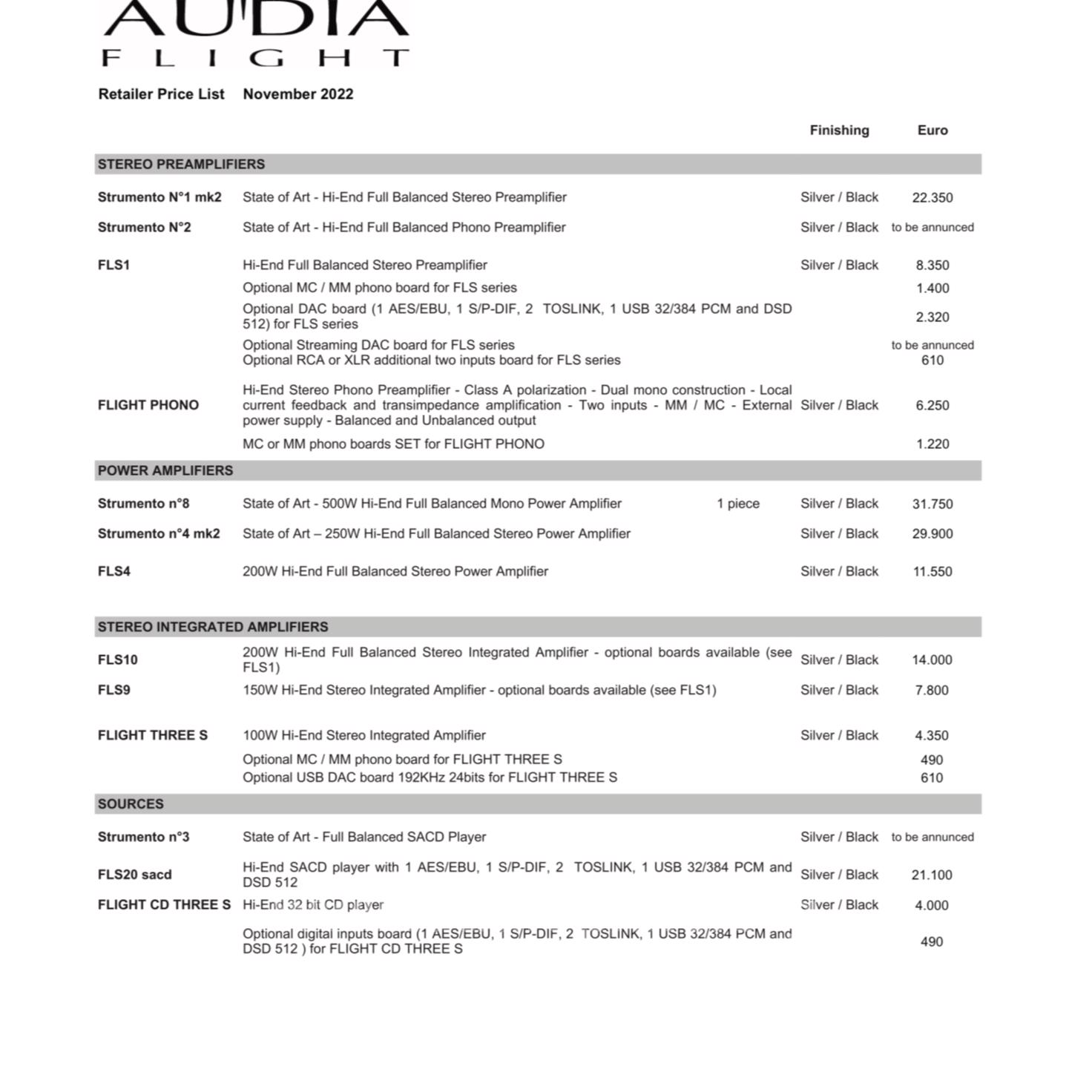 Audia flight fls 9 + mc/mm board